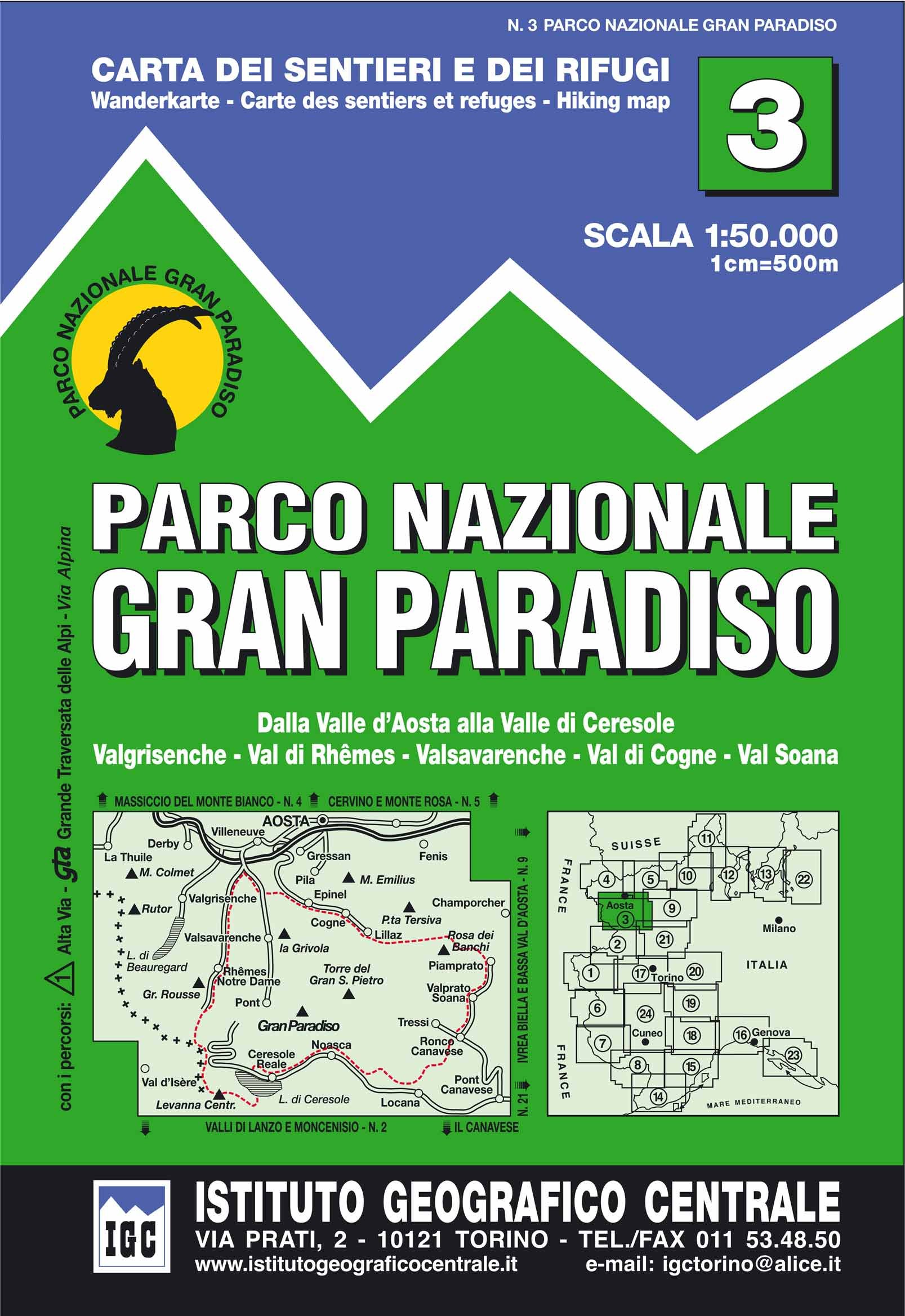 Parco Nazionale Del Gran Paradiso Mapas Excursionistas Y