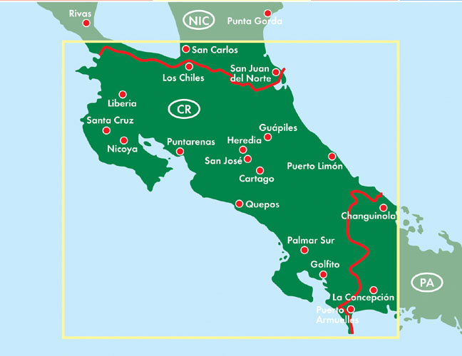 Costa Rica 1:400.000 - Mapas De Carreteras - Mapiberia F&b