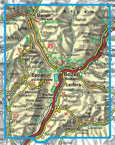 WKS 1 Bozen - Meran - Sarntal 1:50.000 GPS - Mapas excursionistas y